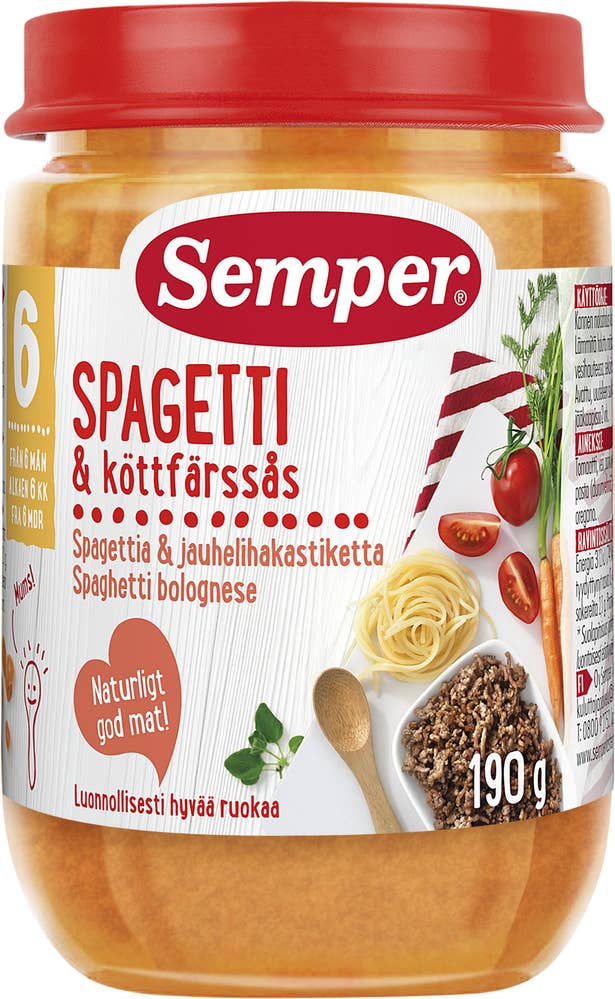 Semper Spagetti med Köttfärs 6M