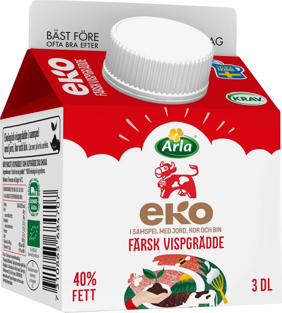 Arla Ko® Vispgrädde Färsk 40% EKO/KRAV