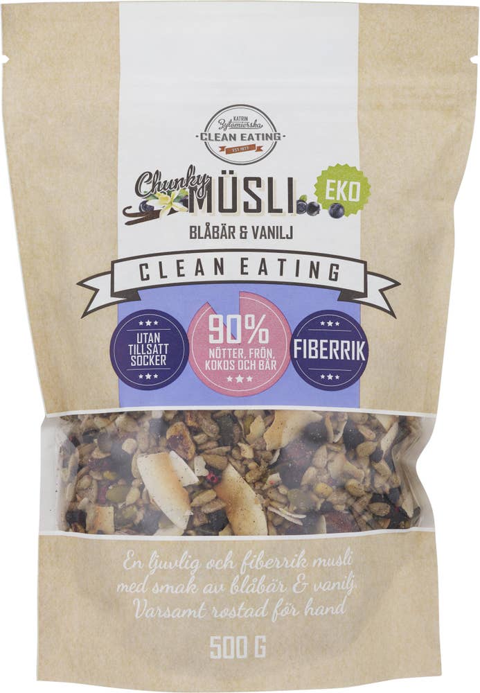 Clean Eating Müsli Chunky Blåbär & Vanilj EKO