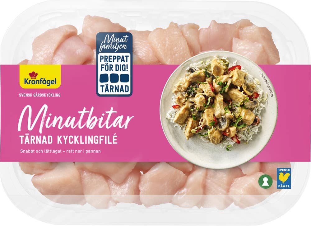 Kronfågel Kycklingfilé Minutbitar Tärnad ca