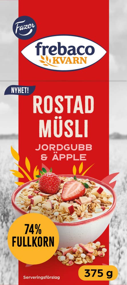 Frebaco Kvarn Rostad Müsli Jordgubb & Äpple