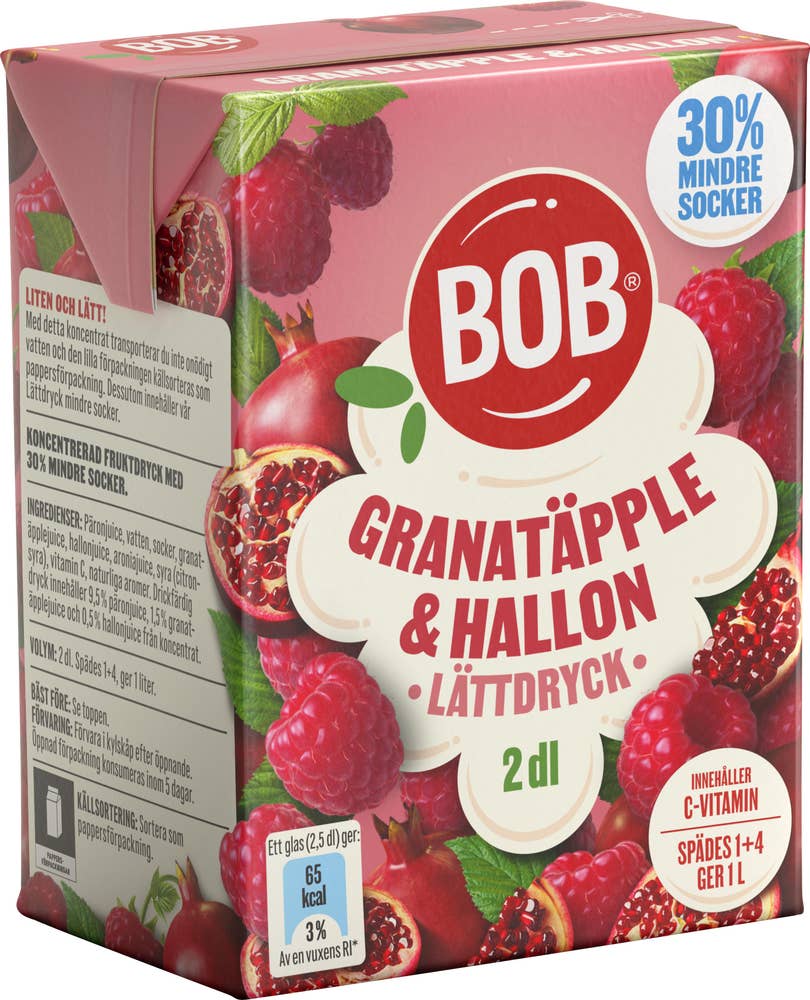 Bob Lättdryck Granatäpple & Hallon Koncentrat