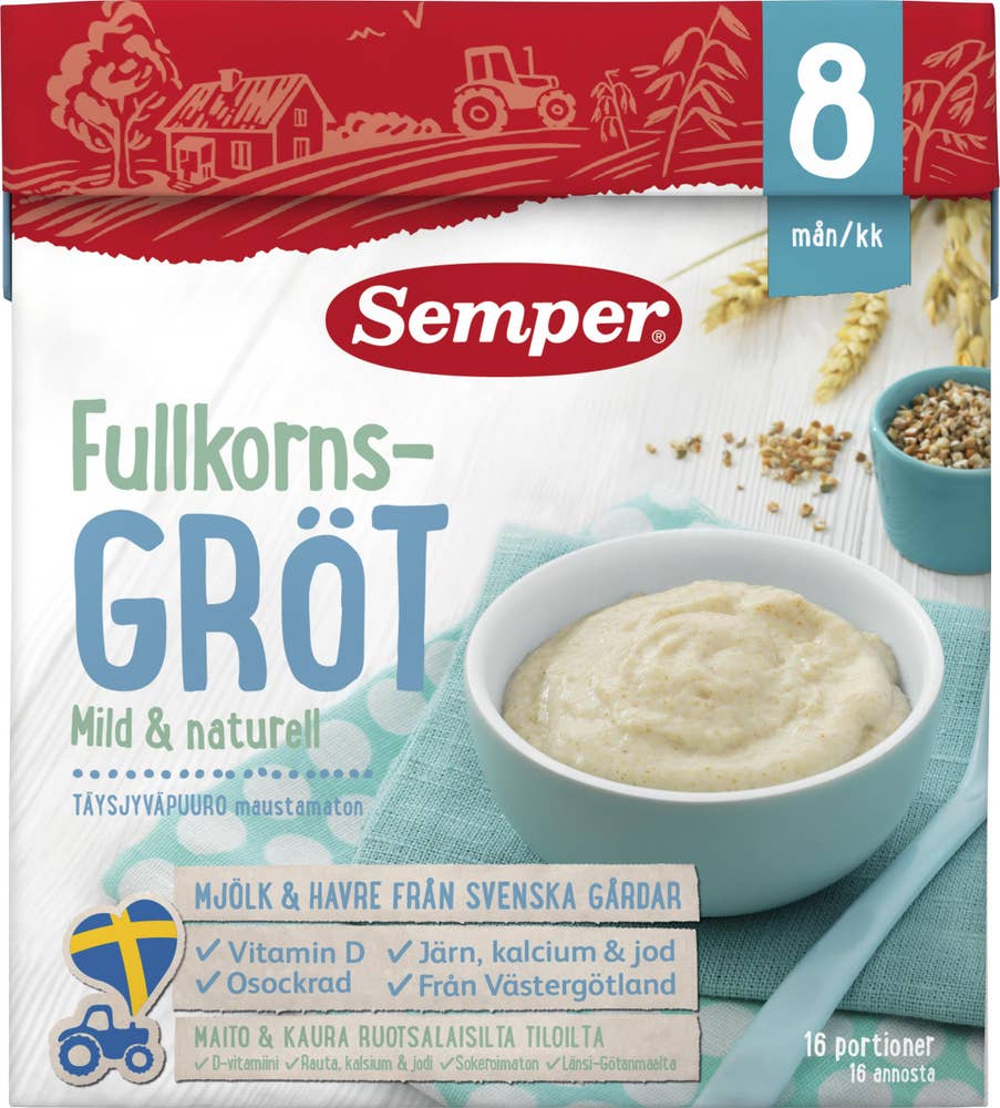 Semper Fullkornsgröt Mild 8M