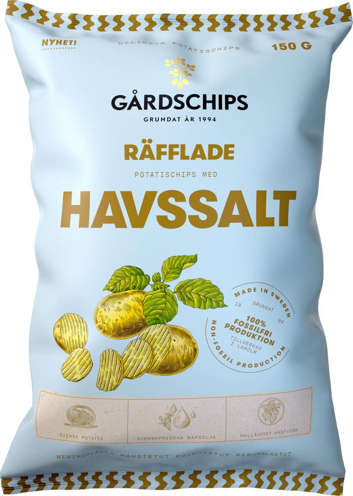 Gårdschips Chips Havssalt Räfflade