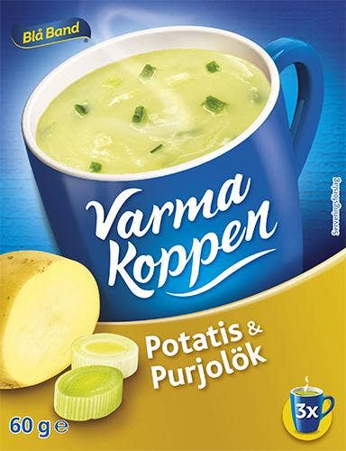 Blå Band Varma Koppen Soppa Potatis & Purjolök 3x2dl