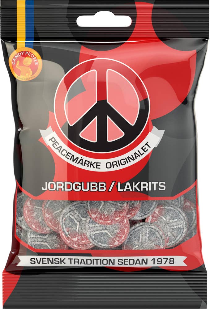 Candypeople Peacemärke Jorgubb/Lakrits