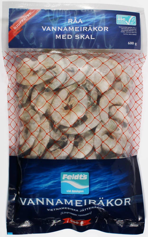 Feldts Vannameiräkor Råa med Skal ASC-Märkt Fryst