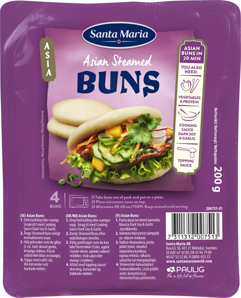 Santa Maria Asian Steamed Buns 4-p