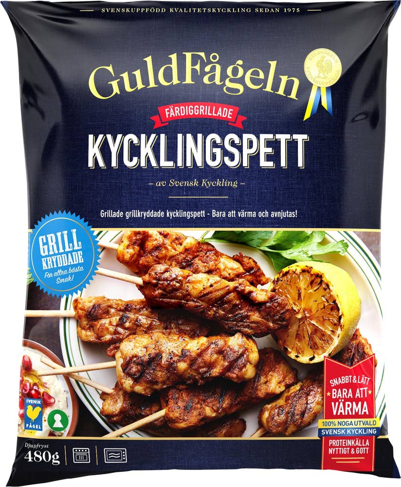 Guldfågeln Kycklingspett Grillade Fryst