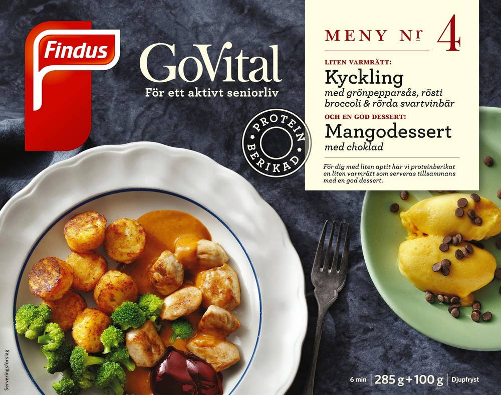 Findus Kyckling med Grönpepparsås + Efterrätt Fryst