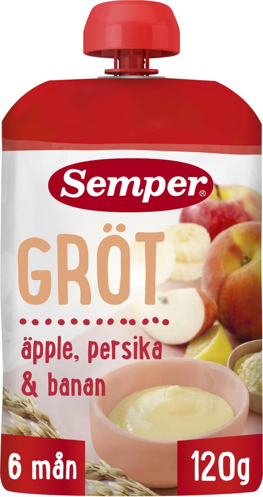 Semper Gröt Äpple, Persika & Banan 6M