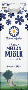 Skånemejerier Färsk Mellanmjölk 1,5%