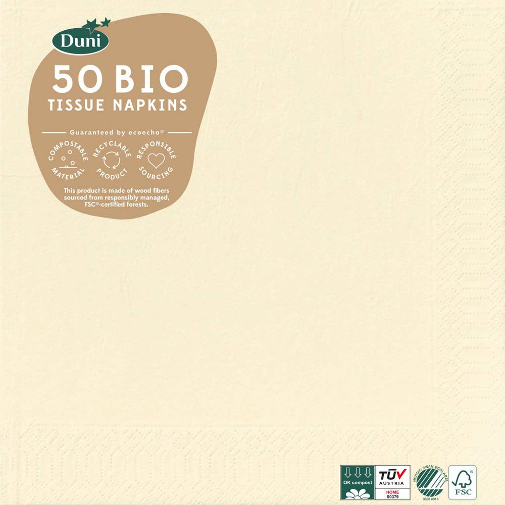 Duni Servett Gräddvit 3-lags 40x40cm