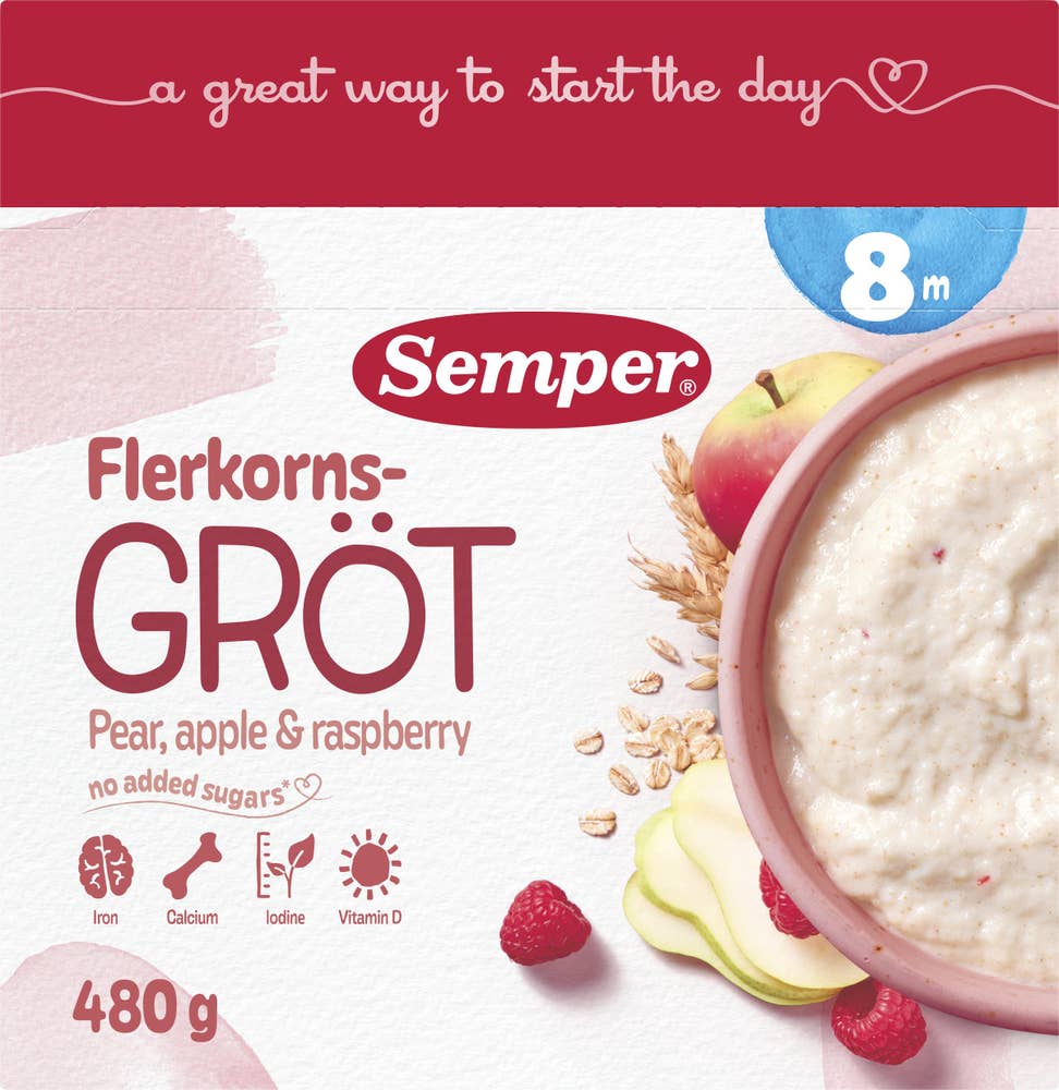 Semper Fruktgröt Fullkorn Mild 8M