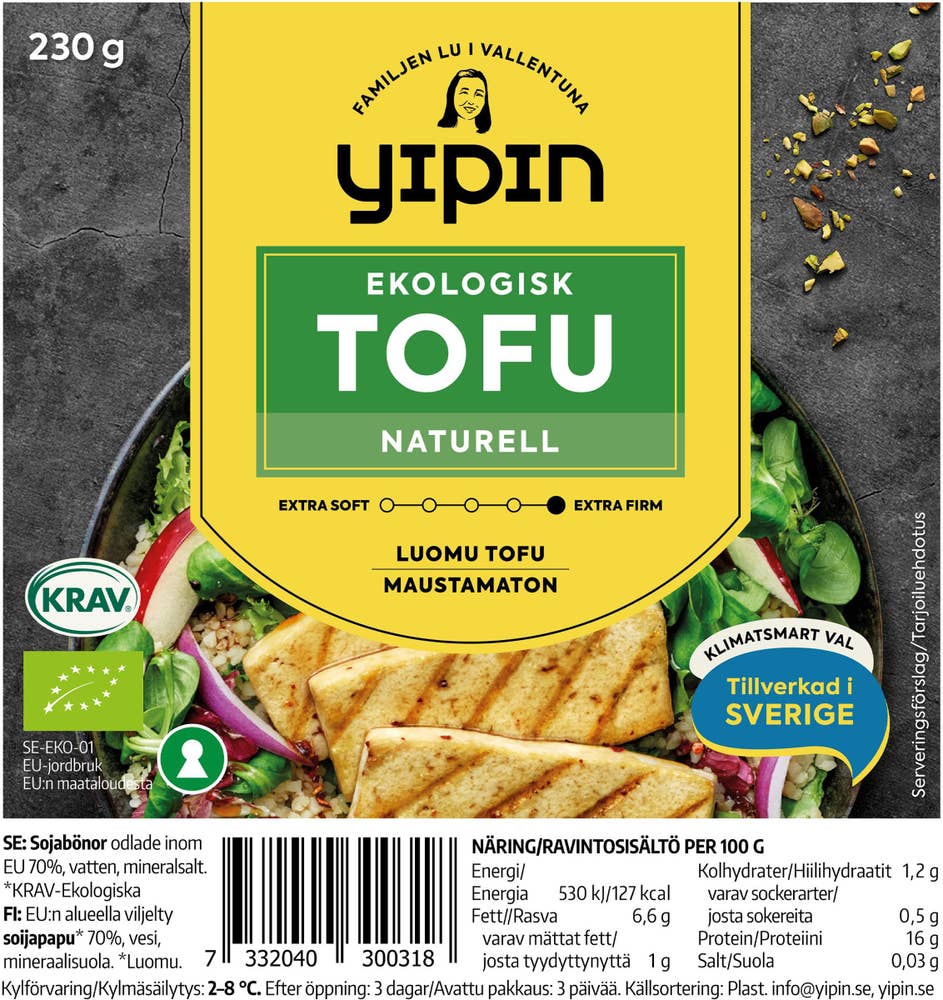 Yipin Tofu Naturell Extra Fast EKO/KRAV