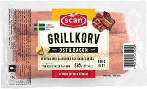 Scan Grillkorv Bacon & Ost 6-p