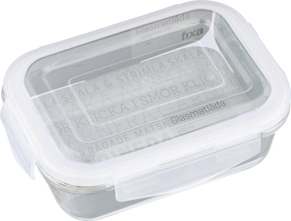 Fixa Glasmatlåda med Lock 0,6L