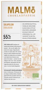 Malmö Chokladfabrik Choklad Solapelsin 55% EKO