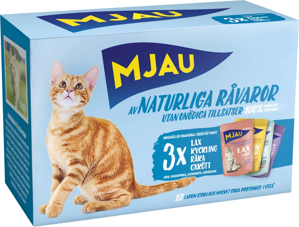 Mjau Kattmat Kött/Fisk Multipack 12x85g