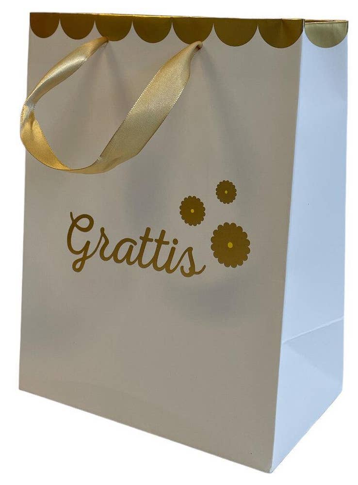 Hedlundgruppen Påse Vit Guldfolie Grattis 175x100x230mm