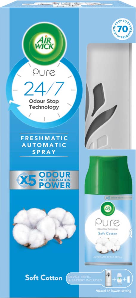 Air Wick Starterkit Automatisk Doftspray Soft Cotton
