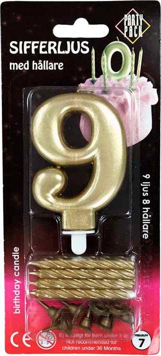 Party Pack Sifferljus 9 Guld
