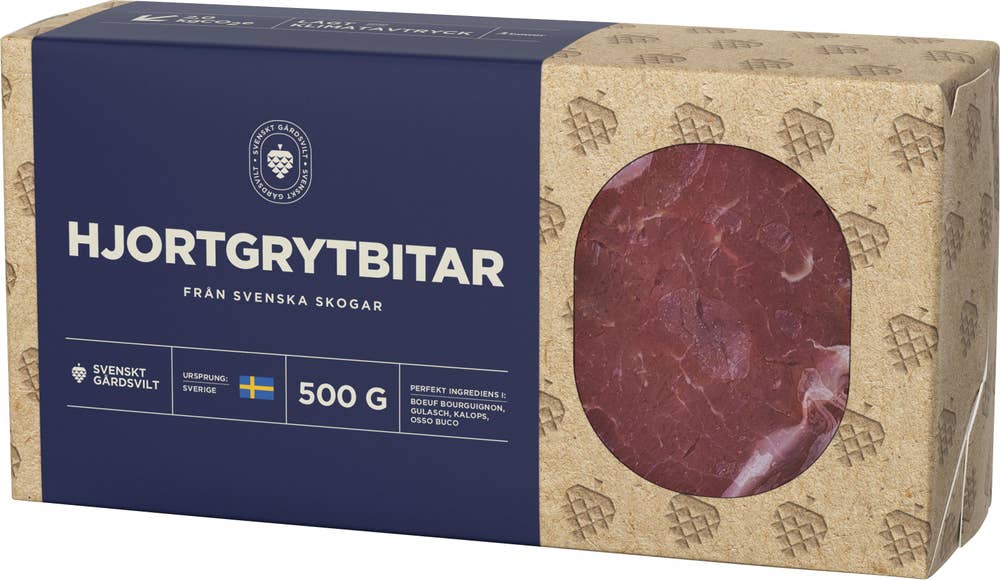 Svenskt Gårdsvilt Hjortgrytbitar Fryst