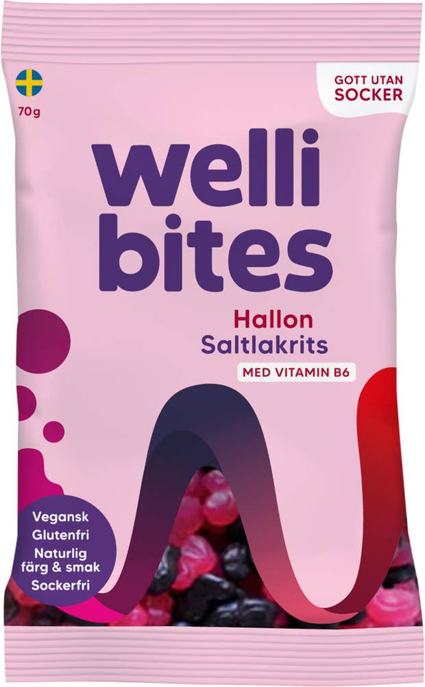 Wellibites Godis Hallon & Saltlakrits Sockerfri