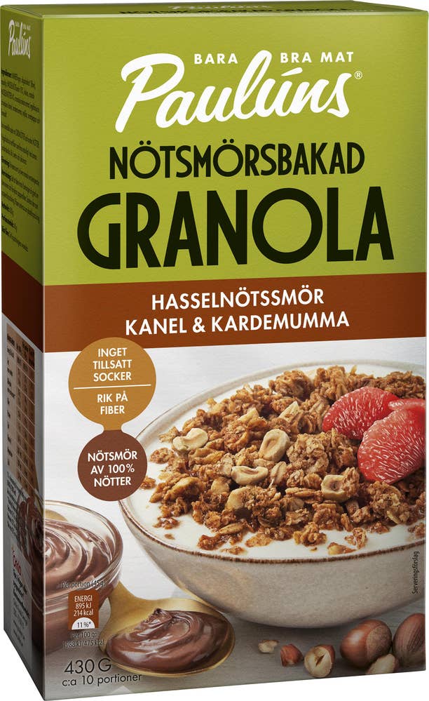 Paulúns Nötsmörsbakad Granola Hasselnötssmör, Kanel & Kardemumma