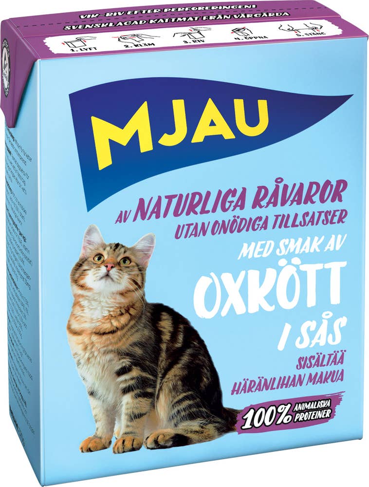 Mjau Våtfoder Oxkött i Sås