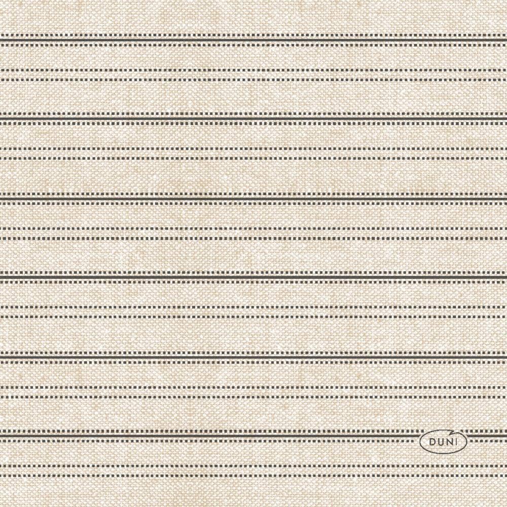Duni Kaffeservett Linen Lines Black 3-lags 24x24cm FSC