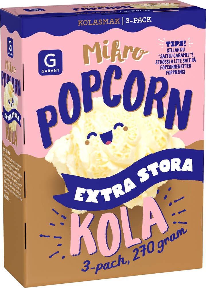 Garant Mikropopcorn Kola Extra Stora 3x90g