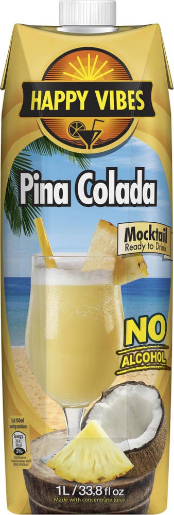 HAPPY VIBES Pina Colada Mocktail Fruktdryck Ananas Kokos