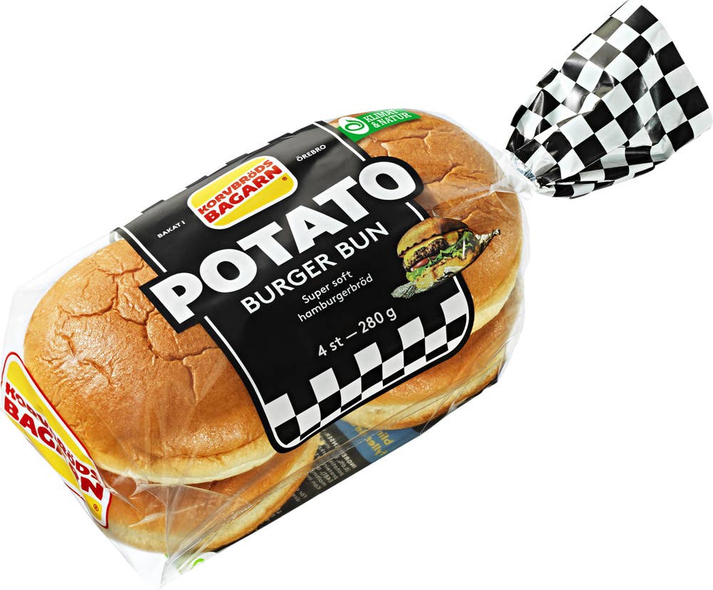 Korvbrödsbagarn Potato Burger Bun 4-p