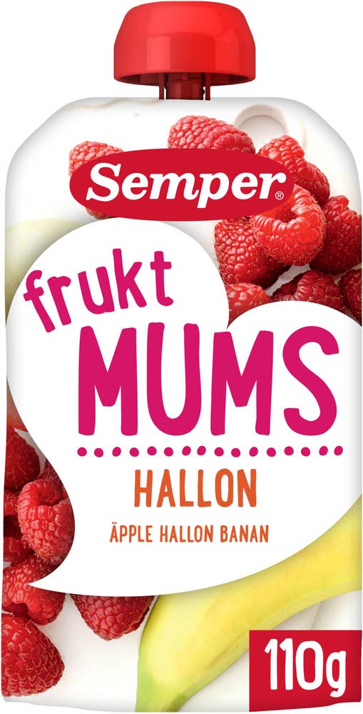 Semper Fruktmums Hallon, Äpple & Banan 6M