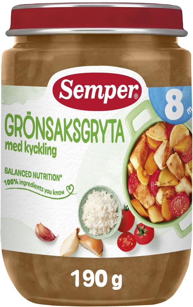 Semper Grönsaksgryta med Kyckling & Vitlök +8M