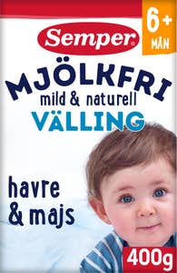 Semper Välling Naturell Mjölkfri Havre & Majs +6M