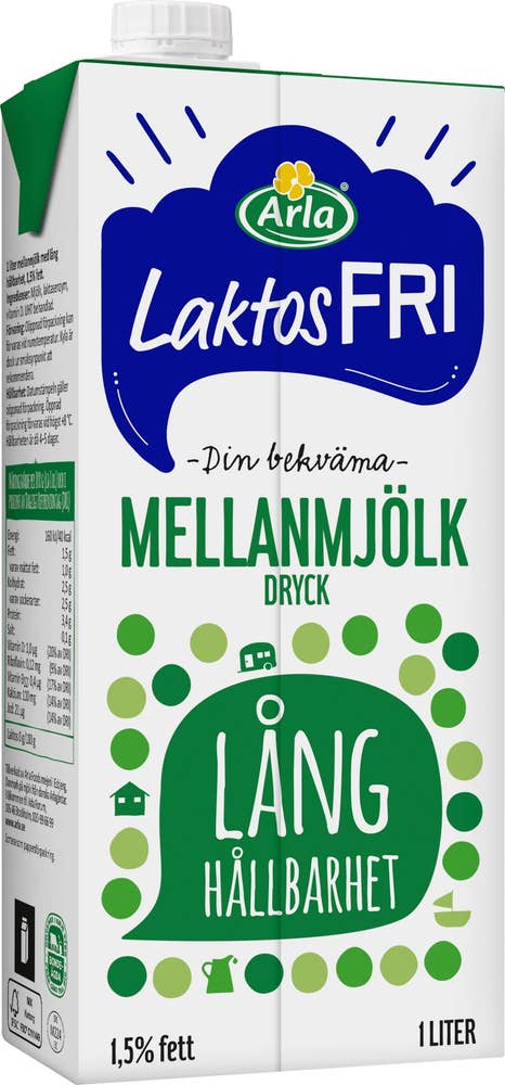 Arla® Mellanmjölk Laktosfri med Lång Hållbarhet 1,5%