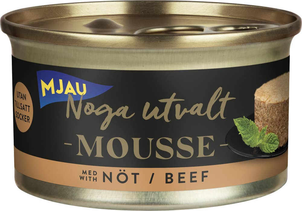 Mjau Kattmat Mousse Nöt