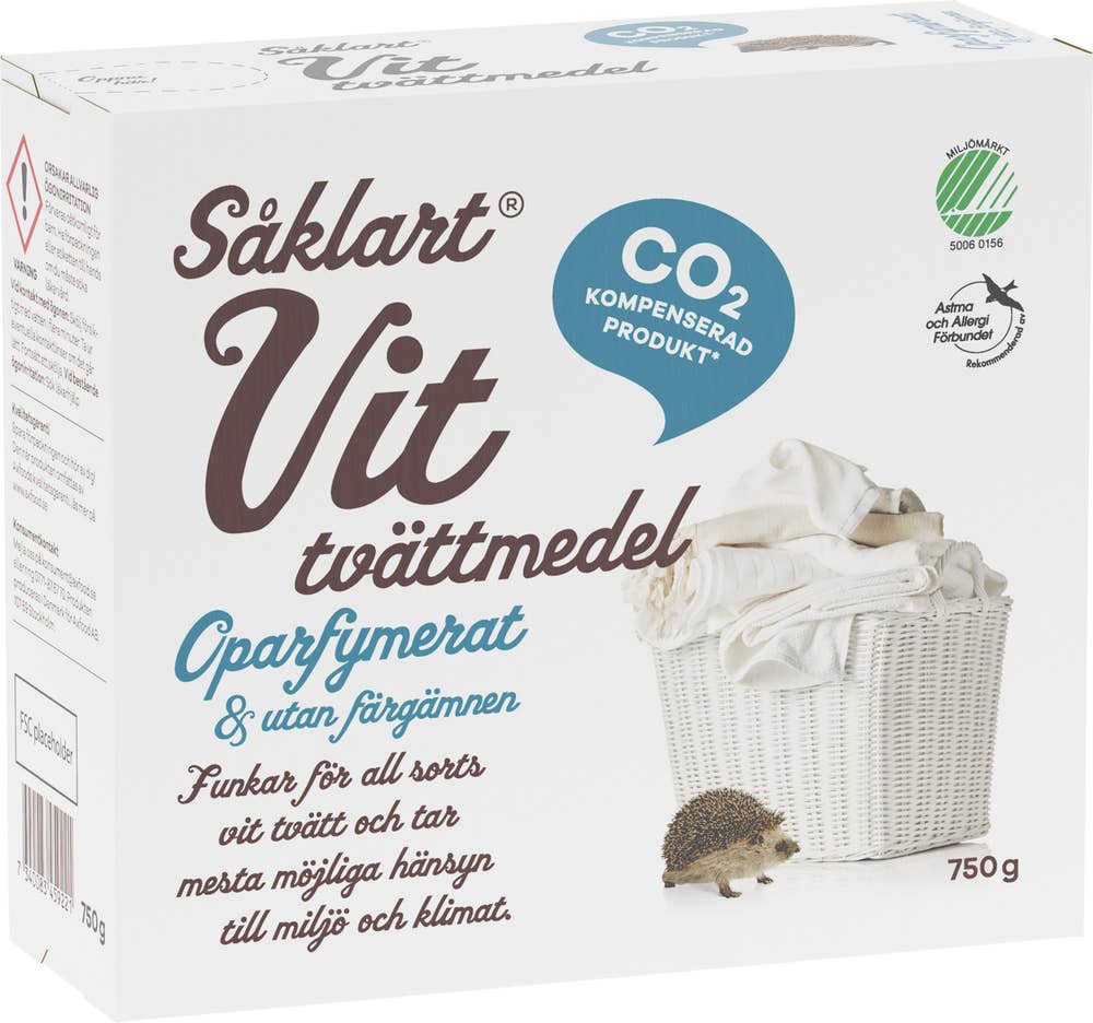Såklart Tvättmedel Vit Oparfymerat