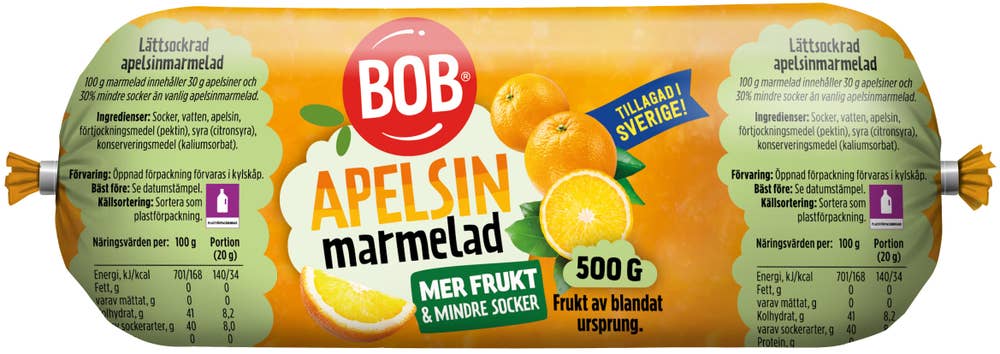 Bob Lättmarmelad Apelsin Refill
