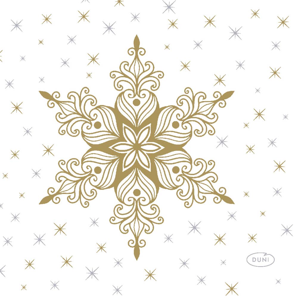 Duni Kaffeservett Snowstars White 3-Lags 24x24cm