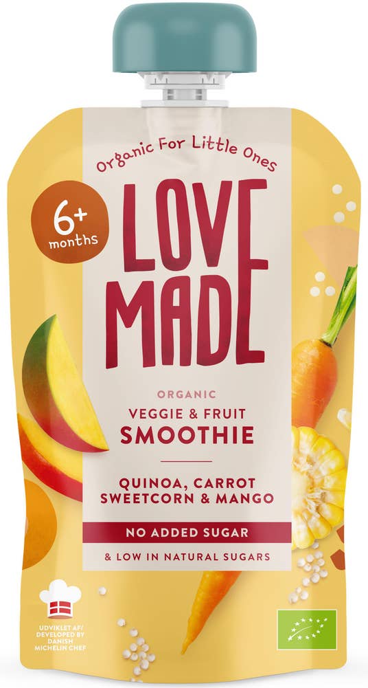 LoveMade Smoothie Morot, Majs och Mango +6M EKO