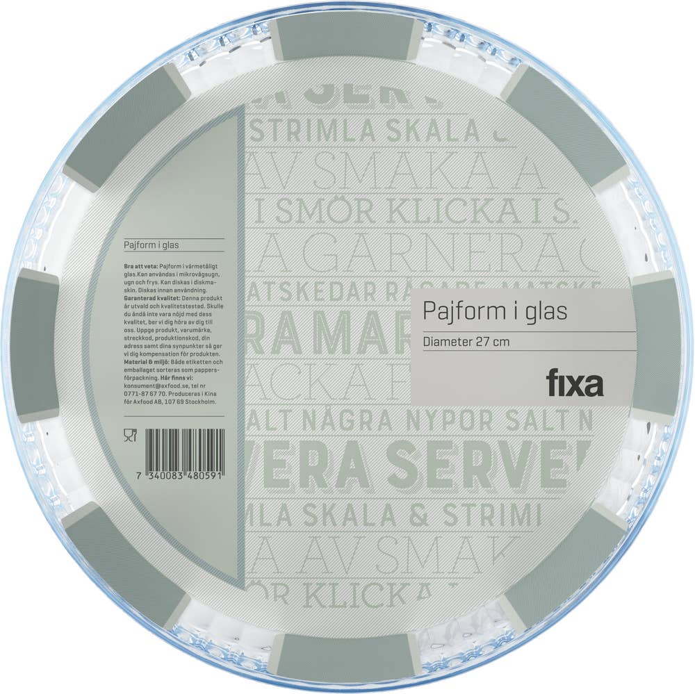 Fixa Pajform Glas 27cm