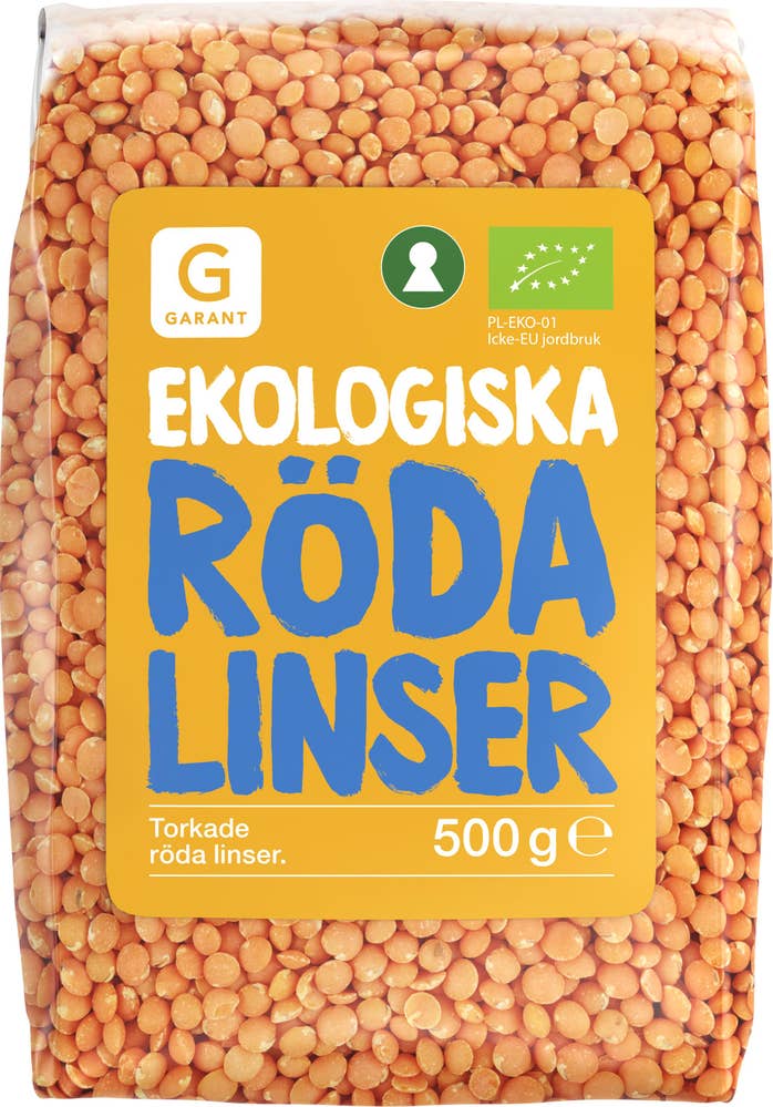 Garant Eko Linser Röda Torkade EKO