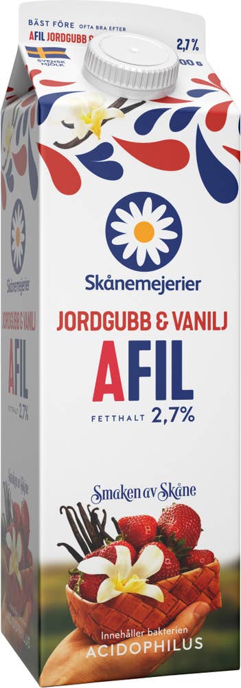 Skånemejerier A-Fil Jordgubb & Vanilj 3%
