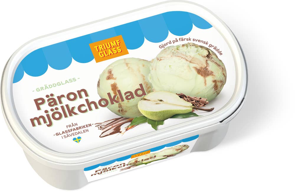 Triumf Glass Gräddglass Päron & Mjölkchoklad