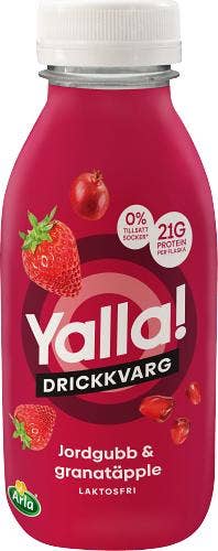Yalla® Drickkvarg Jordgubb & Granatäpple Laktosfri Utan Tillsatt Socker 0,3%