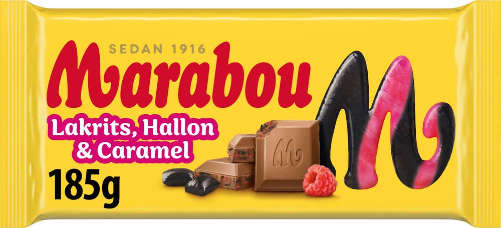 Marabou Chokladkaka Lakrits, Hallon & Caramel