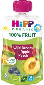 Hipp Smoothie Äpple, Persika/Blåbär & Hallon 6M EKO